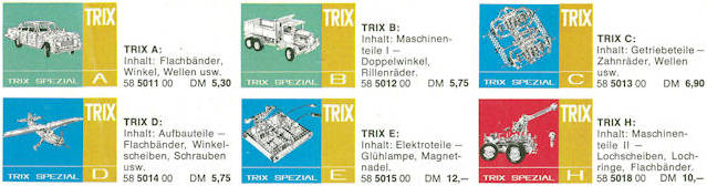 Trix Spezialsortimente ab 1969